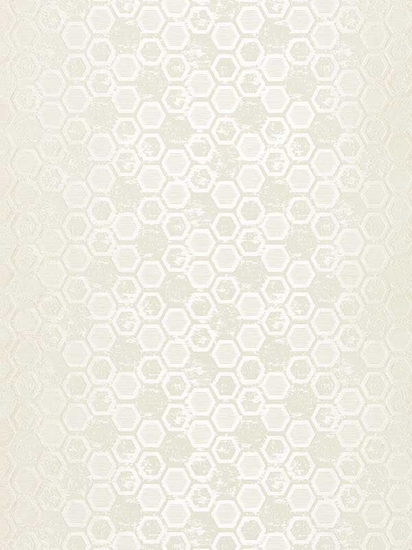Scalamandre WTT661421 Hexagon Inspiration Bone Wallpaper