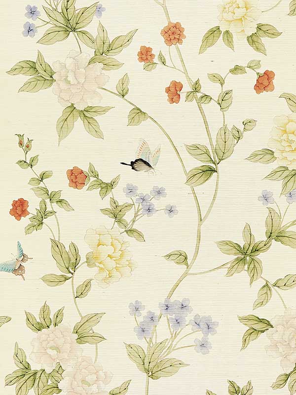 Scalamandre SC0001WP88382 Luoyang Garden Sisal Document Wallpaper