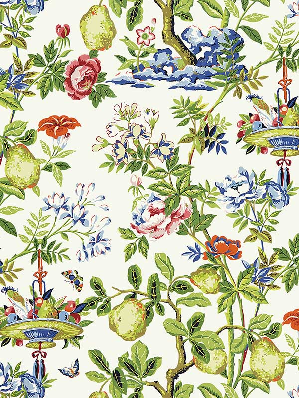 Scalamandre SC0001WP88377 Shantung Garden Bloom Wallpaper