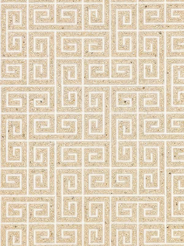 Scalamandre SC0001WP88557 Fret Mosaic Grasscloth Sand Wallpaper