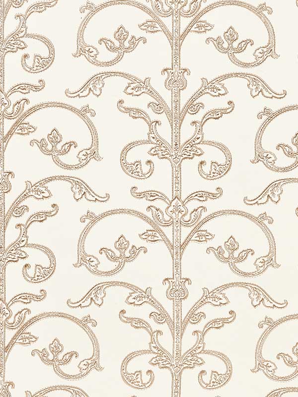Scalamandre SC0001WP88558 Saxony Scroll Latte Wallpaper