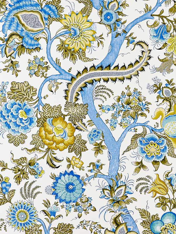 Scalamandre SC0001WP88561 Metropolitan Palampore Sky And Sunlight Wallpaper