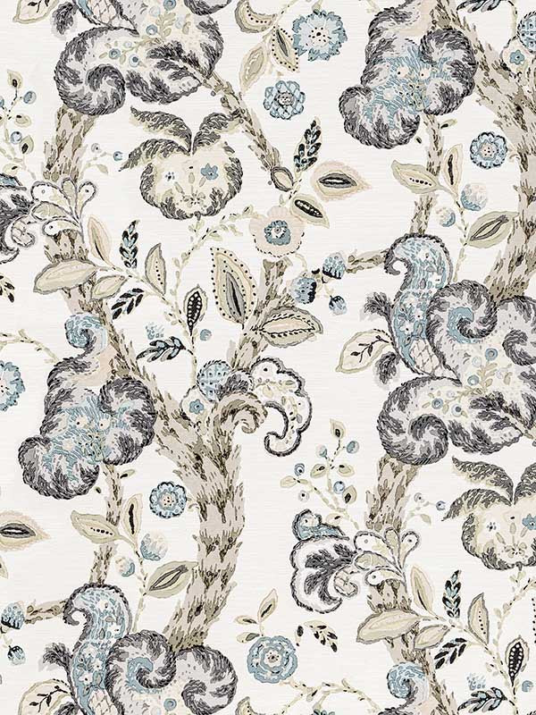 Scalamandre SC0002WP88589 Cumbria Smoke On Ivory Wallpaper
