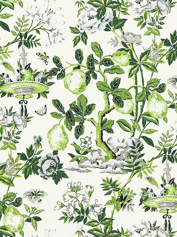 Scalamandre SC0003WP88377 Shantung Garden Verdance Wallpaper