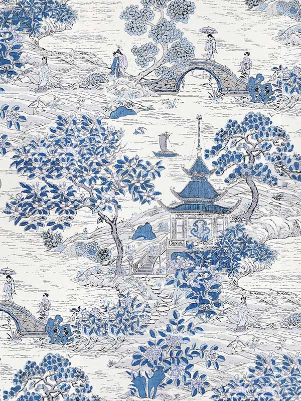 Scalamandre SC0003WP88554 Satomi Evening Blue Wallpaper