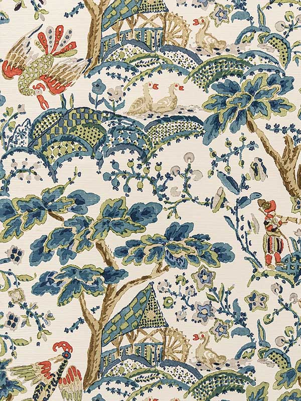 Scalamandre SC0003WP88588 Kelmescott Peacock On Sand Wallpaper