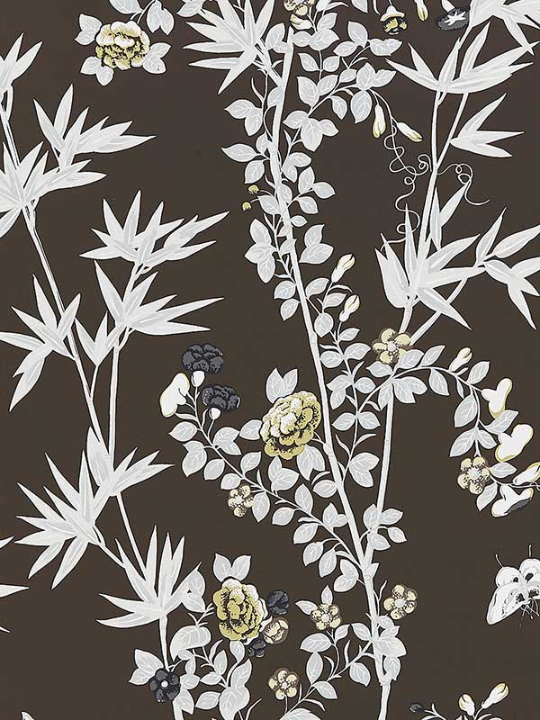 Scalamandre SC0005WP88375 Jardin De Chine Espresso Wallpaper