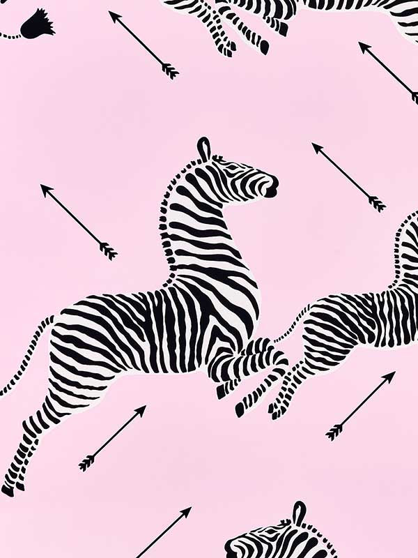 Scalamandre SC0014WP81388M Zebras Dahlia Wallpaper