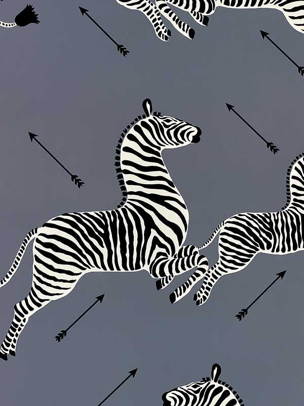 Scalamandre SC0016WP81388M Zebras Charcoal Wallpaper