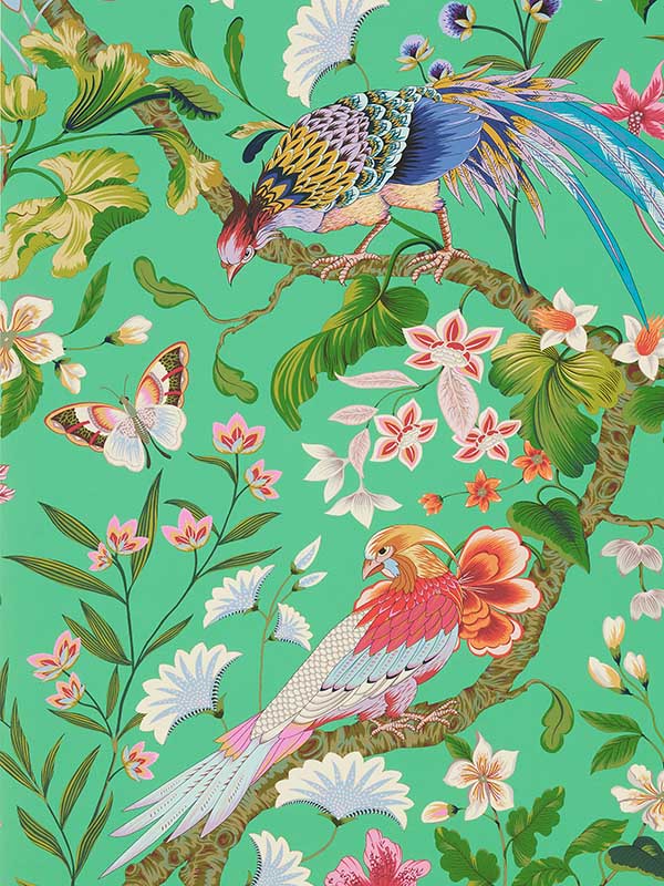 Scalamandre WJR00066822D Botany Bay Jade Wallpaper