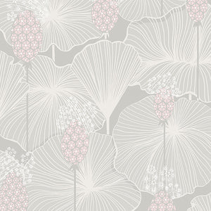 Schumacher - Umbrella Leaves - Grey - 3120 - Wallpaper