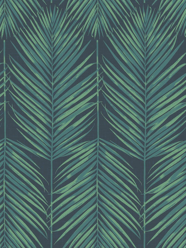 Seabrook Paradise Palm Tropic Midnight Wallpaper
