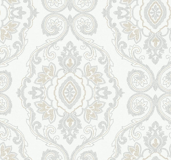 Seabrook Nautical Damask Sand Dunes Wallpaper
