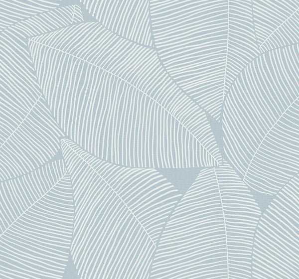 Seabrook Summer Magnolia Blue Oasis Wallpaper