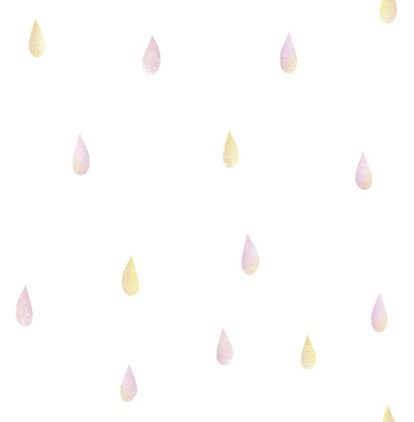 Seabrook Raindrops Strawberry Lemonade Wallpaper