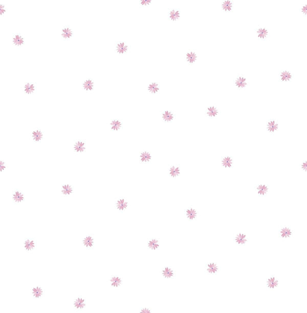 Seabrook Little Daisy Bubblegum Wallpaper