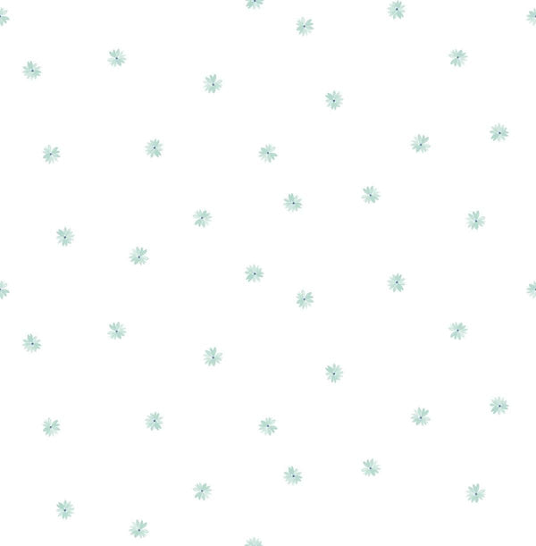 Seabrook Little Daisy Teal Wallpaper