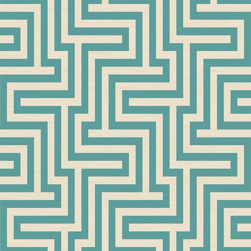 Seabrook Martinique Sea Green And White Wallpaper