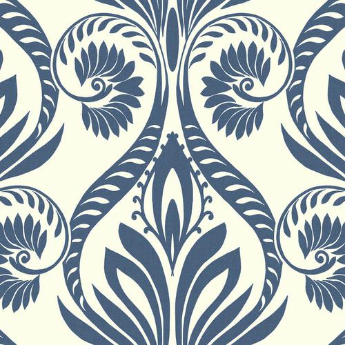 Seabrook Bonaire Navy Blue And White Wallpaper