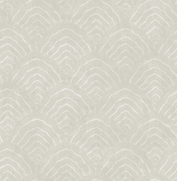 Seabrook Confucius Scallop Linen And Metallic Pearl Wallpaper