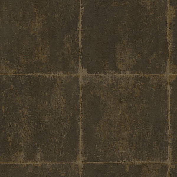 Seabrook Great Wall Blocks Metallic Mocha And Gold Wallpaper
