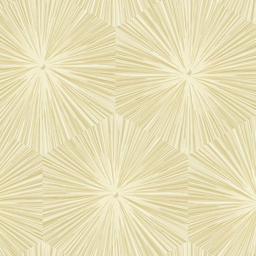 Seabrook Chadwick Starburst Metallic Gold And White Wallpaper