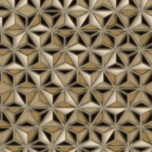 Seabrook Einstein Geometric Metallic Gold And Black Wallpaper