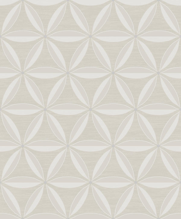 Seabrook Lens Geometric Beige And Off-White Wallpaper