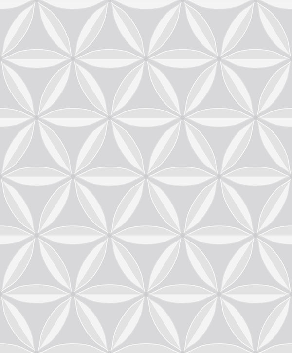 Seabrook Lens Geometric Metallic Pearl And Off-White Wallpaper