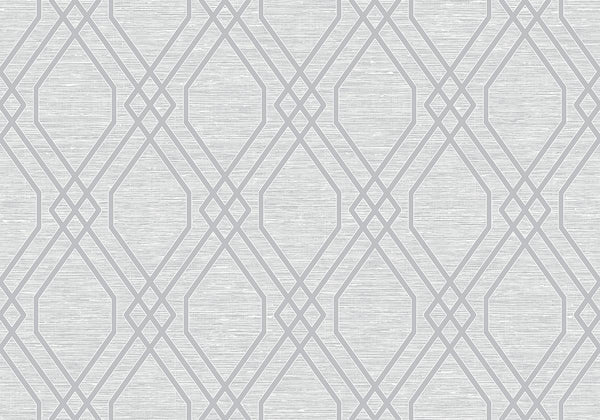 Seabrook Diamond Cork Metallic Silver And White Wallpaper