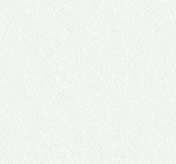 Seabrook Mini Herringbone Metallic Silver And Off-White Wallpaper