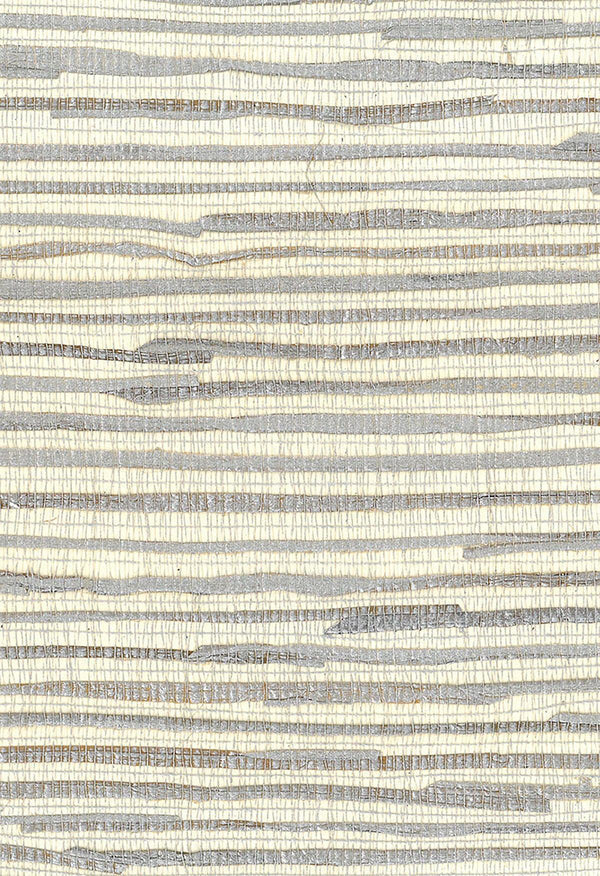 Seabrook Java Grass Metallic Silver, Off White Wallpaper