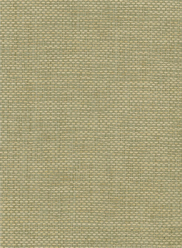 Seabrook Paperweave Green, Tan Wallpaper