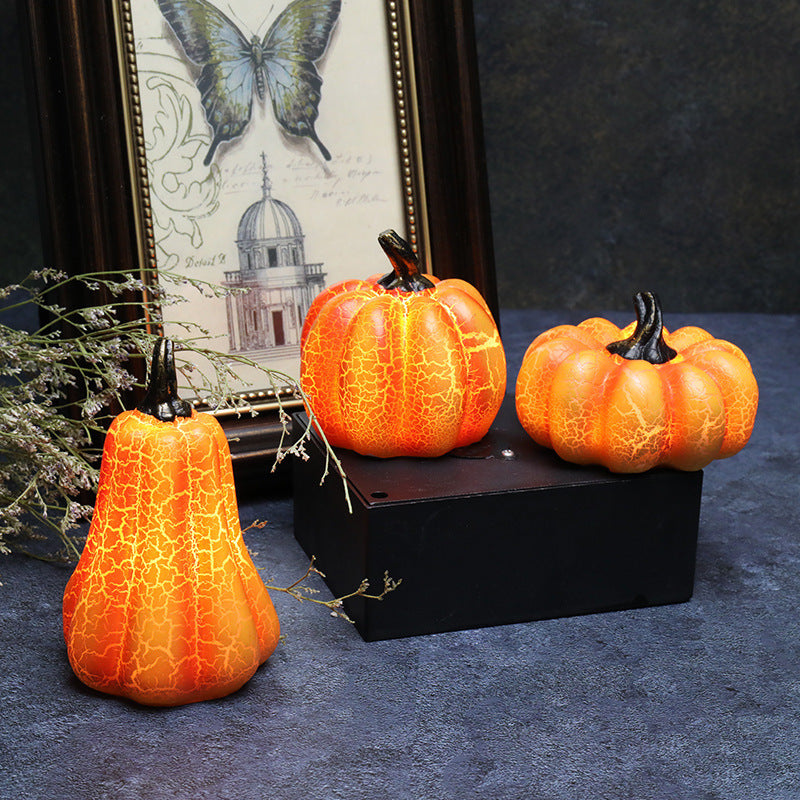 Halloween Pumpkin LED Lantern Resin Candle Lamp Home Decor. glodeco