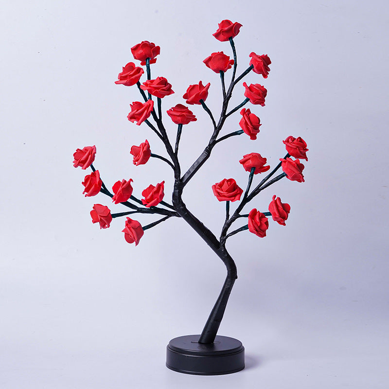 Rose Flower Tree Table Lamp – USB Fairy Night Light Decoration. glodeco
