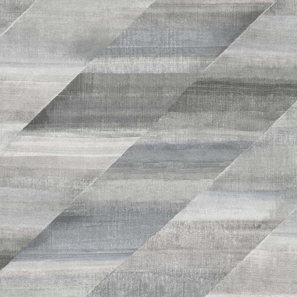 Seabrook Rainbow Diagonals Cinder Gray And Slate Wallpaper