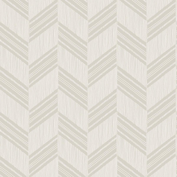Seabrook Boho Chevron Stripe-Stringcloth Cinder Gray And Ivory Wallpaper
