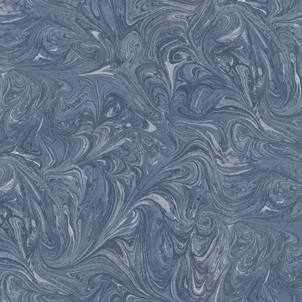 Seabrook Sierra Marble Washed Denim Wallpaper