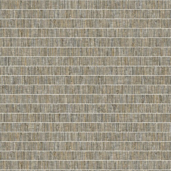 Seabrook Blue Grass Band Nutmeg Wallpaper