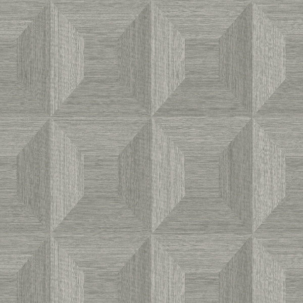 Seabrook Squared Away Geometric Cove Gray Wallpaper