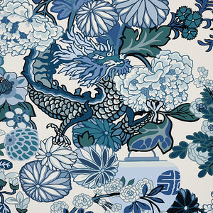 Schumacher - Chiang Mai Dragon - China Blue - 5001062 - Wallpaper