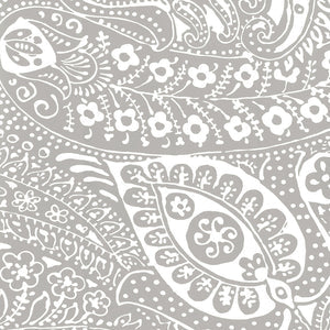 Schumacher - Paisley Print - Grey - 5003190 - Wallpaper