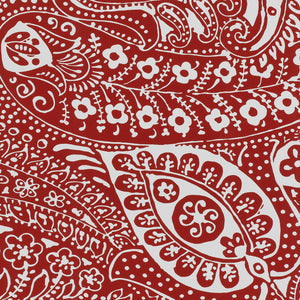 Schumacher - Paisley Print - Red - 5003191 - Wallpaper