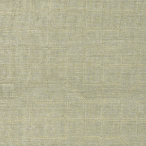 Schumacher - Linyi Embroidered Fret Sisal - Mist - 5003552 - Wallpaper