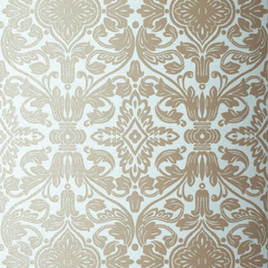 Schumacher - Varenna Damask - Robin's Egg - 5003602 - Wallpaper