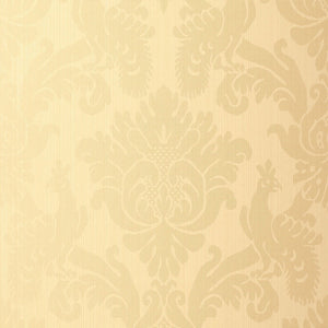 Schumacher - Valette Strie Damask - Champagne - 5003660 - Wallpaper