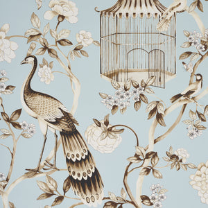 Schumacher - Oiseaux Et Fleurs - Mineral - 5004080 - Wallpaper