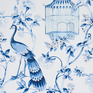 Schumacher - Oiseaux Et Fleurs - Porcelain - 5004081 - Wallpaper