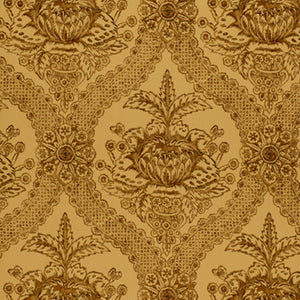 Schumacher - Haddon Hall Damask - Umber - 5004171 - Wallpaper