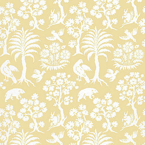 Schumacher - Palm Damask - Sunlight - 5004351 - Wallpaper